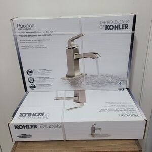 KOHLER Rubicon Single-Handle Bathroom Faucet in Vibrant Brushed Nickel (2pk Set)